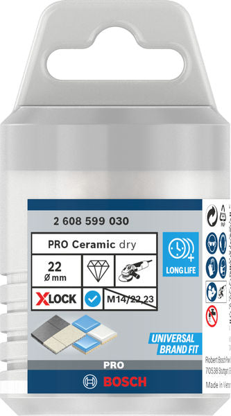 PRO Ceramic dry Trockenbohrkrone, 22 x 35 mm, X-Lock