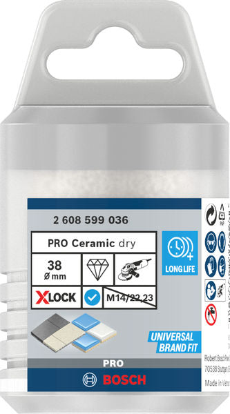 PRO Ceramic dry Trockenbohrkrone, 38 x 35 mm, X-Lock