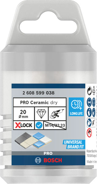 PRO Ceramic dry   Bohrkrone, M14, 20x35 mm, X-Lock