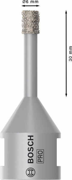 PRO Ceramic dry Trockenbohrkrone, 6 x 30 x 22.23 mm