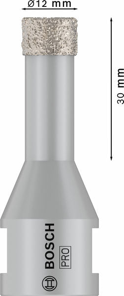 PRO Ceramic dry Bohrkrone, 12 x 30 x 22,23 mm