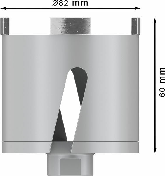 PRO Socket Trockenbohrkrone, 82 x 60 mm, M16-Gewinde
