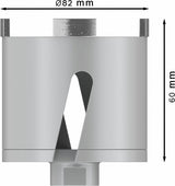 PRO Socket Trockenbohrkrone, 82 x 60 mm, M16-Gewinde