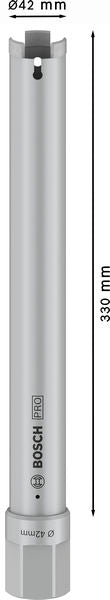 PRO Trockenbohrkrone, 42 x 330 mm, 1 1/4-Zoll UNC