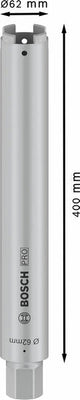 PRO Trockenbohrkrone, 62 x 400 mm, 1 1/4-Zoll UNC