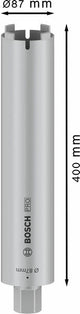 PRO Trockenbohrkrone, 87 x 400 mm, 1 1/4-Zoll UNC