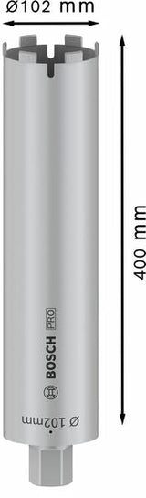 PRO Trockenbohrkrone, 102 x 400 mm, 1 1/4-Zoll UNC