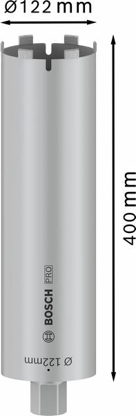PRO Trockenbohrkrone, 122 x 400 mm, 1 1/4-Zoll UNC