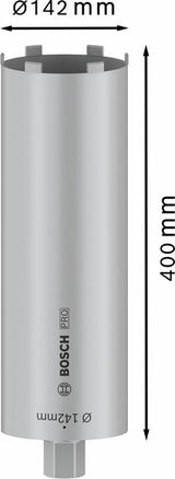 PRO Trockenbohrkrone, 142 x 400 mm, 1 1/4-Zoll UNC