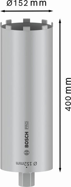 PRO Trockenbohrkrone, 152 x 400 mm, 1 1/4-Zoll UNC
