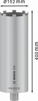 PRO Trockenbohrkrone, 152 x 400 mm, 1 1/4-Zoll UNC