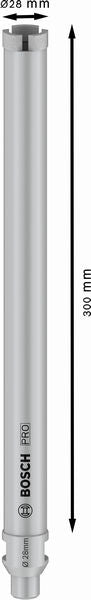 PRO Nassbohrkrone, 28 x 300 mm, G 1/2 Zoll