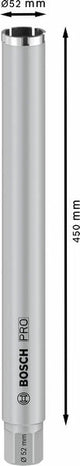 PRO Nassbohrkrone, 52 x 450 mm, G 1 1/4 Zoll UNC