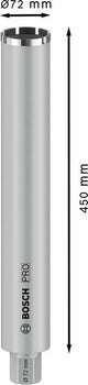 PRO Nassbohrkrone, 72 x 450 mm, G 1 1/4 Zoll UNC