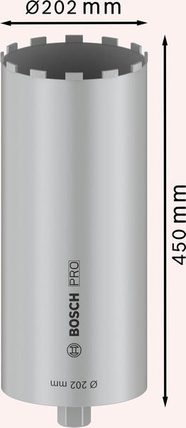 PRO Nassbohrkrone, 202 x 450 mm, G 1 1/4 Zoll UNC