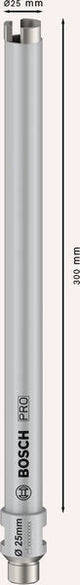 PRO Nassbohrkrone, 25 x 300 mm, G 1/2"