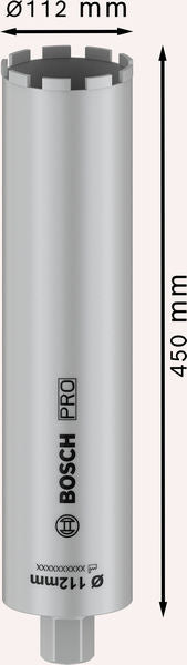 PRO Nassbohrkrone, 112 x 450 mm, 1 1/4" UNC