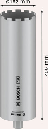 PRO Nassbohrkrone, 162 x 450 mm, 1 1/4" UNC
