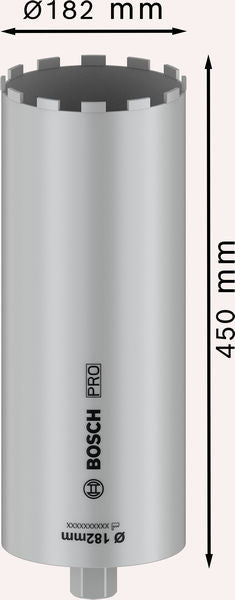PRO Nassbohrkrone, 182 x 450 mm, 1 1/4" UNC