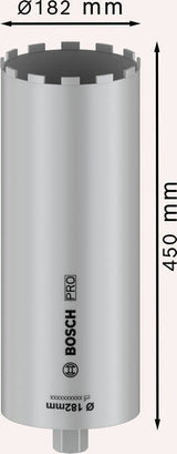 PRO Nassbohrkrone, 182 x 450 mm, 1 1/4" UNC