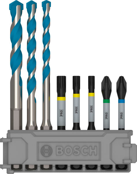 PRO Impact Set mit Multi Construction Bohrern und Pick and Click-Index, 8-tlg.