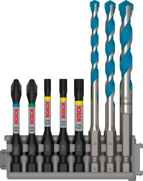 PRO Impact Set mit Multi Construction Bohrern und Pick and Click-Index, 8-tlg.