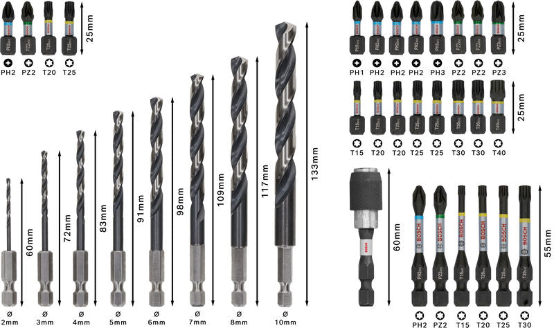 PRO Impact Schrauberbits und Metallbohrer Set, 35-tlg.
