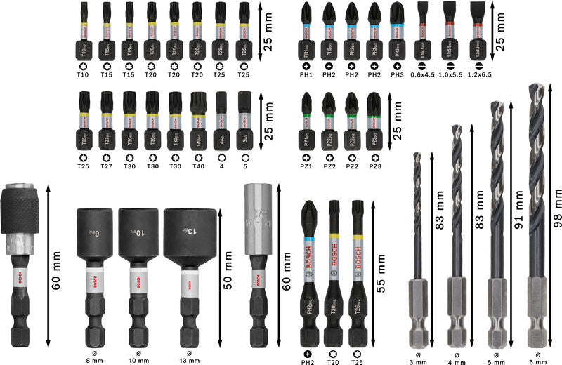 PRO Impact Schrauberbits und Metallbohrer Set, 40-tlg.