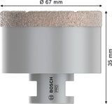 PRO Ceramic dry Trockenbohrkrone, 67 x 35 x 22.23 mm