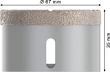 PRO Ceramic dry Trockenbohrkrone, 67 x 35 mm, X-Lock