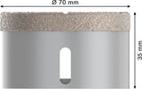 PRO Ceramic dry Trockenbohrkrone, 70 x 35 mm, X-Lock