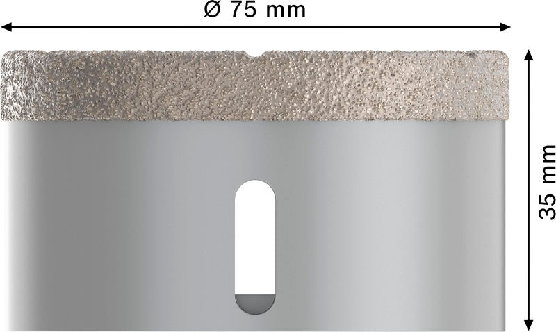 PRO Ceramic dry Trockenbohrkrone, 75 x 35 mm, X-Lock