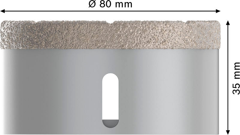 PRO Ceramic dry Trockenbohrkrone, 80 x 35 mm, X-Lock