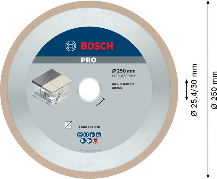 PRO Ceramic Diamanttrennscheibe, 250 x 30/25,4 mm