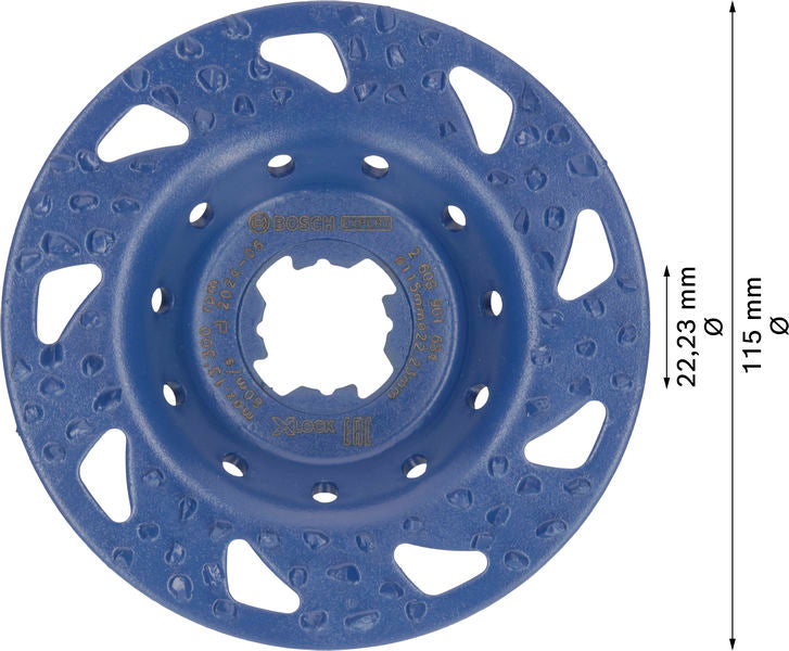 EXPERT Multi Material Carbide-Topfscheibe grob, flach, X-LOCK, 115 mm, 22,23 mm