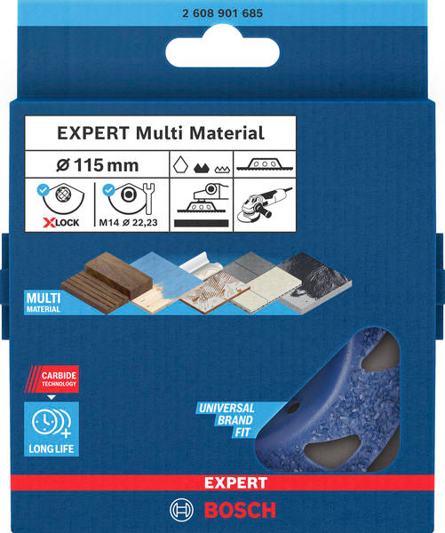 EXPERT Multi Material Carbide-Topfscheibe med., flach, X-LOCK, 115 mm, 22,23 mm