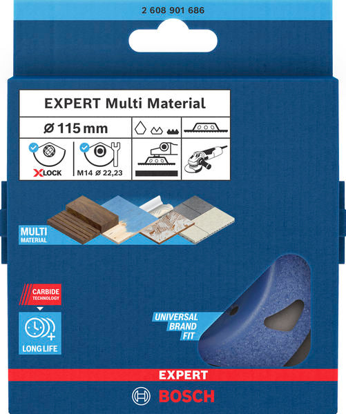 EXPERT Multi Material Carbide-Topfscheibe fein, flach, X-LOCK, 115 mm, 22,23 mm