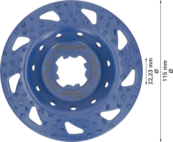 EXPERT Multi Material Carbide-Topfscheibe grob, schräg, X-LOCK, 115 mm, 22,23 mm