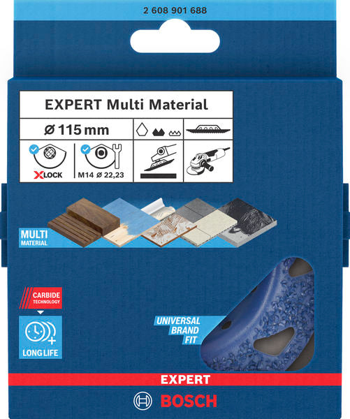EXPERT Multi Material Carbide-Topfscheibe med., schräg, X-LOCK, 115 mm, 22,23 mm