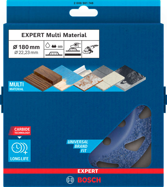 EXPERT Multi Material Carbide-Topfscheibe mittel, flach, 180 mm, 22,23 mm