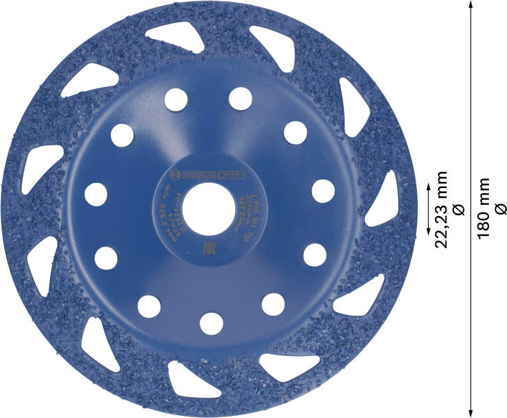 EXPERT Multi Material Carbide-Topfscheibe mittel, angeschrägt, 180 mm, 22,23 mm