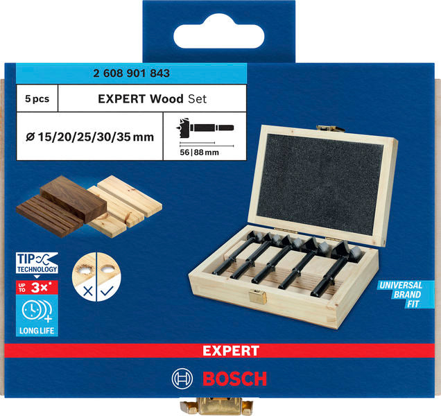 EXPERT Wood Forstnerbohrersatz, 5-tlg.