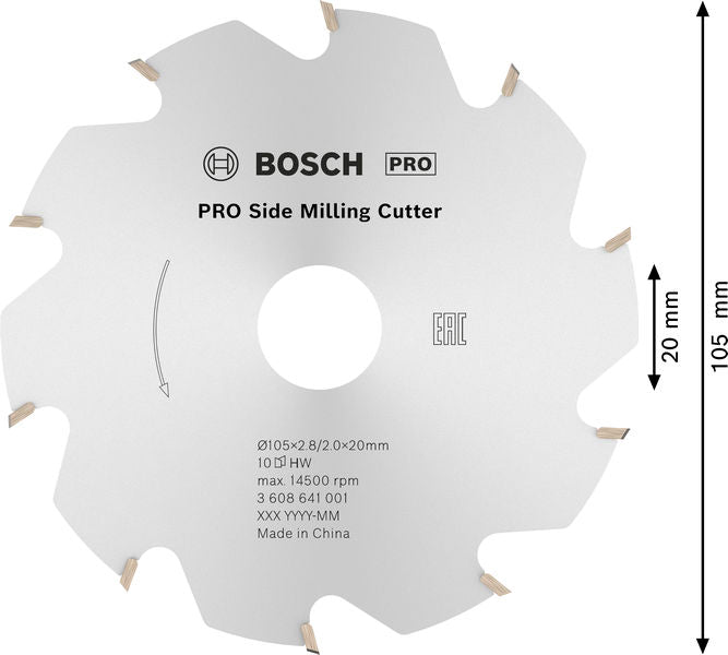 PRO Scheibenfräser, 105 x 20 x 2,8 mm, 10 Zähne