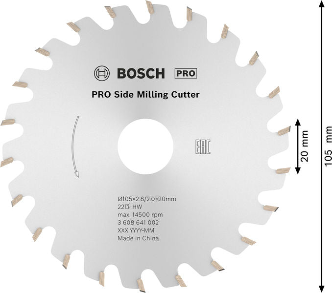 PRO Scheibenfräser, 105 x 20 x 2,8 mm, 22 Zähne