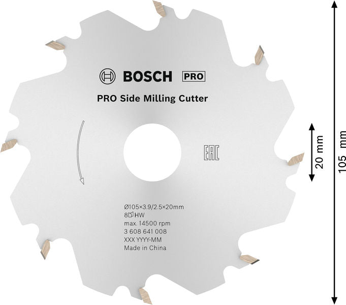 PRO Scheibenfräser, 105 x 20 x 4 mm, 8 Zähne