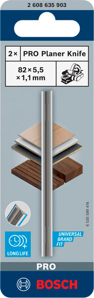 PRO Hobelmesser, 82 x 5,5 x 1,1 mm, 2 Stk