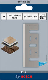 PRO Hobelmesser, 82 x 29 x 3 mm, 2 Stk