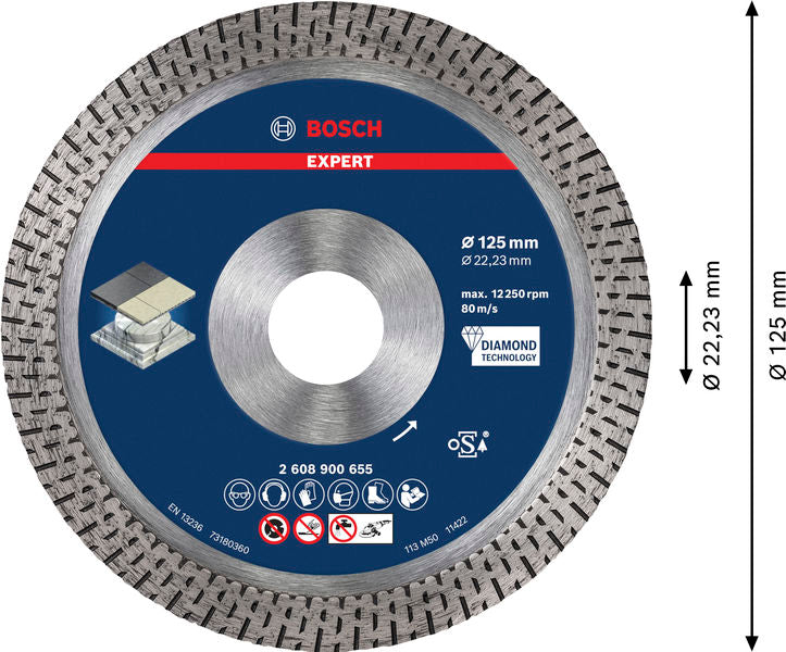 EXPERT HardCeramic Diamanttrennscheiben, 125 x 22,23 x 1,4 x 10 mm