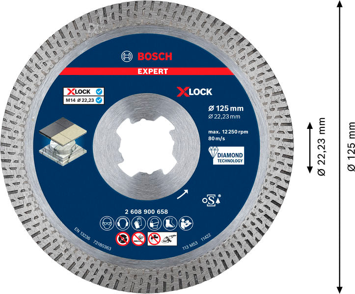 EXPERT HardCeramic X-LOCK Diamanttrennscheiben, 125 x 22.23 x 1.4 x 10 mm