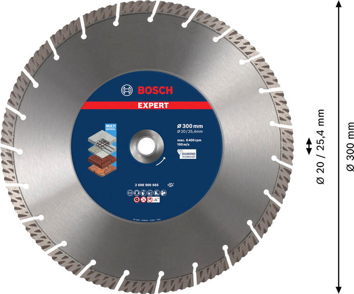 EXPERT MultiMaterial Diamanttrennscheiben, 300 x 20/25,40 x 3 x 15 mm